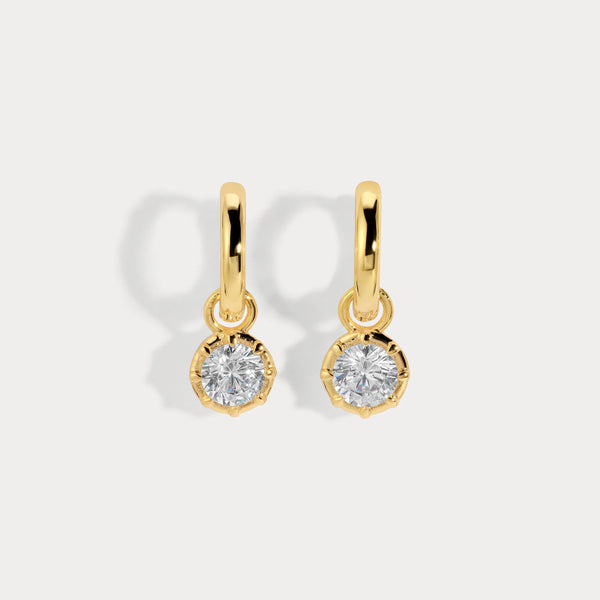 Lili Claspe Petite Cleo Charm Huggies | Gold Plated