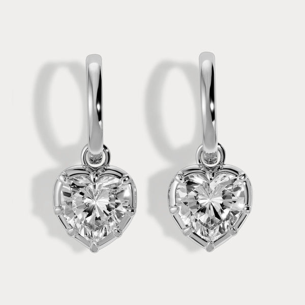 Lili Claspe Large Cleo Heart Huggies | Silver Plated