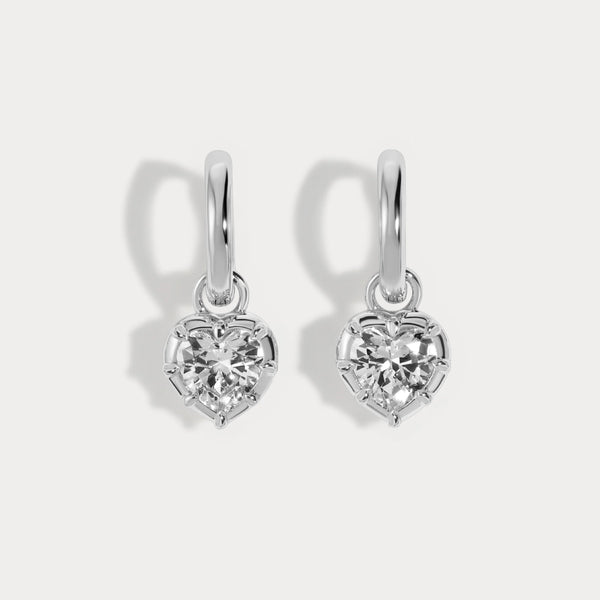Lili Claspe Cleo Heart Huggies | Silver Plated