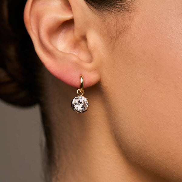 Lili Claspe Large Cleo Charm Huggies | Silver Plated