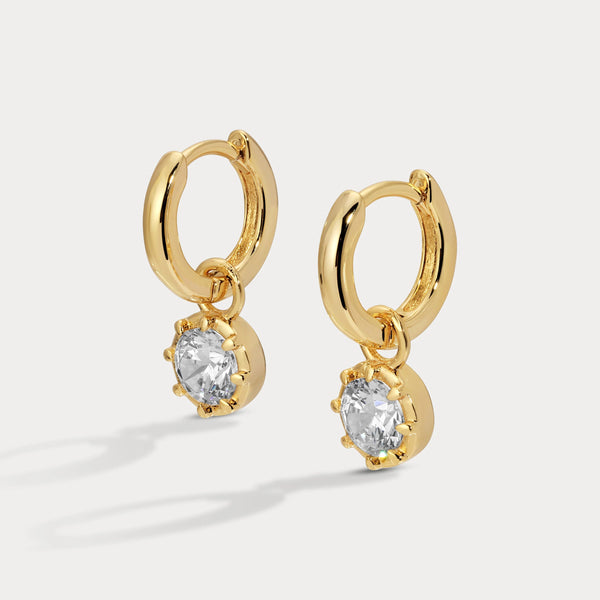 Lili Claspe Petite Cleo Charm Huggies | Gold Plated