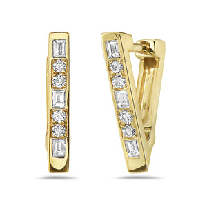 Bassali-14k yellow triangular diamond earrings