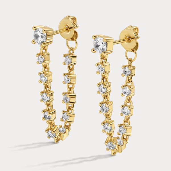 Lili Claspe Esther Chain Earrings | Gold Plated