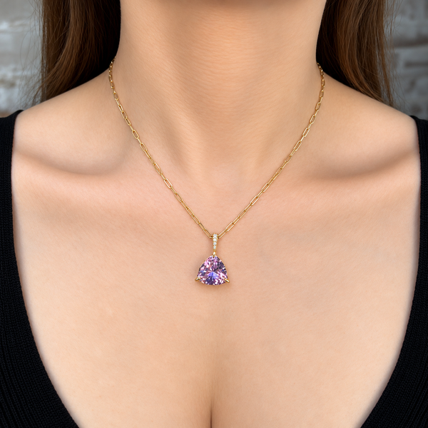 Custom Hand Made Ametrine & Lab Grown Diamond Pendant | 10k & 14k Yellow Gold
