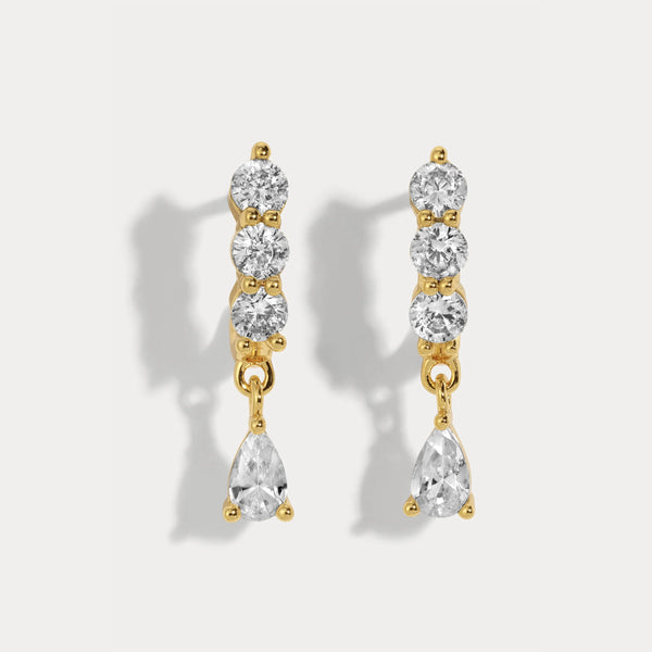 Lili Claspe Hilary Pear Dangle Earrings | Gold Plated