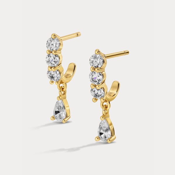 Lili Claspe Hilary Pear Dangle Earrings | Gold Plated
