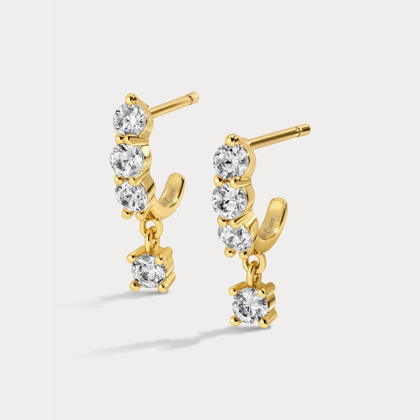 Lili Claspe Hilary Round Dangle Earrings | Gold Plated
