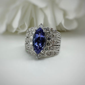 Vintage 18k 2.00 carat marquis tanzanite