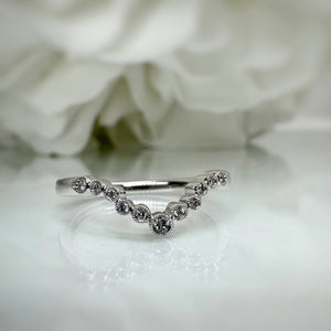 bezel set contour diamond band