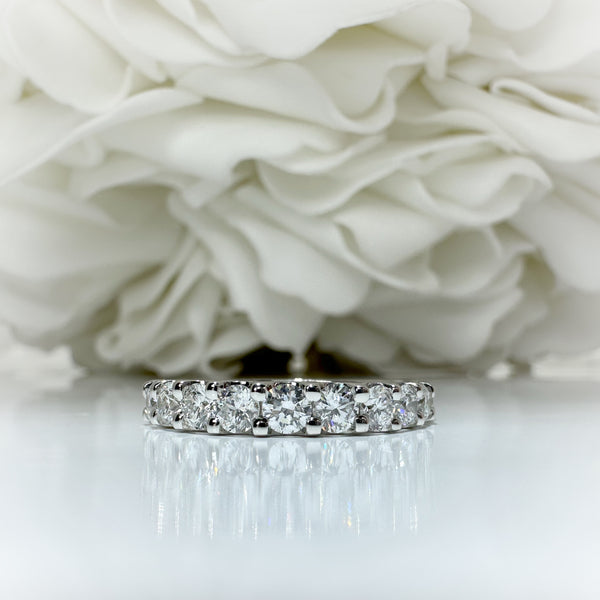 Sterling Silver wedding band with diamonds 