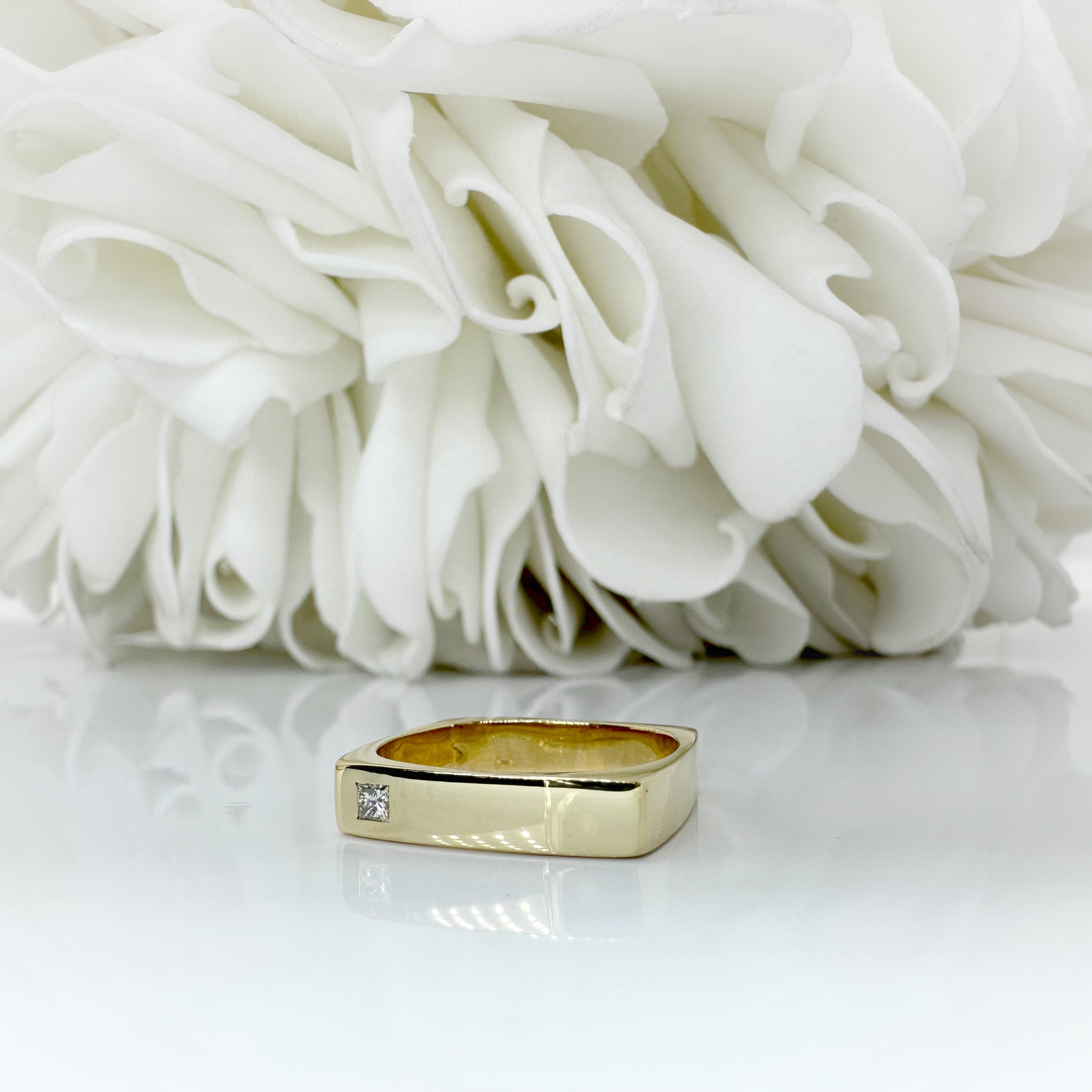 Custom Hand Made Square Band | 10k Yellow Gold