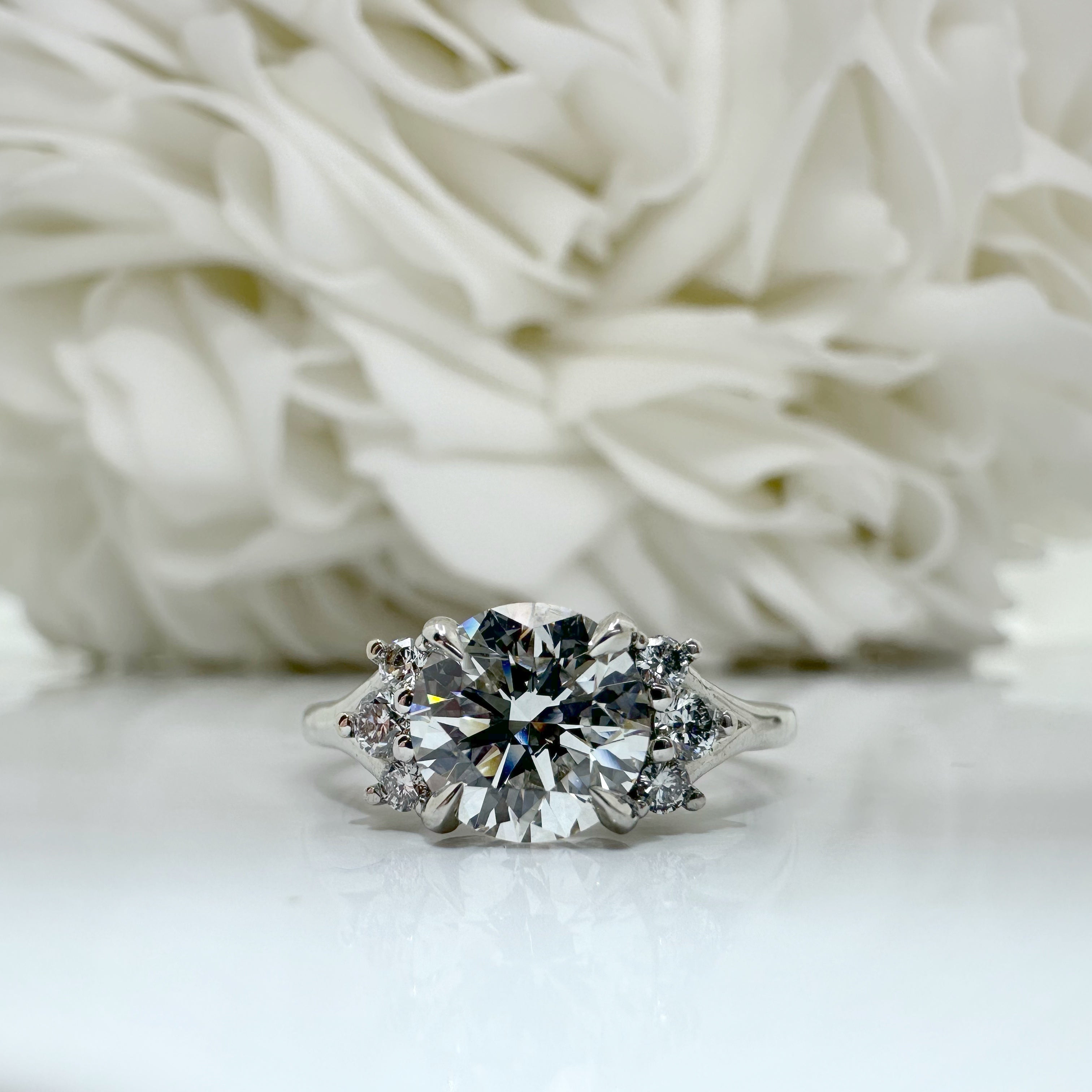 1.50 Carat Round Brilliant Lab Grown Diamond Engagement Ring | 14k White Gold