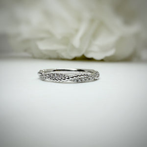 14k WG braided diamond ring by S.Kashi Designs