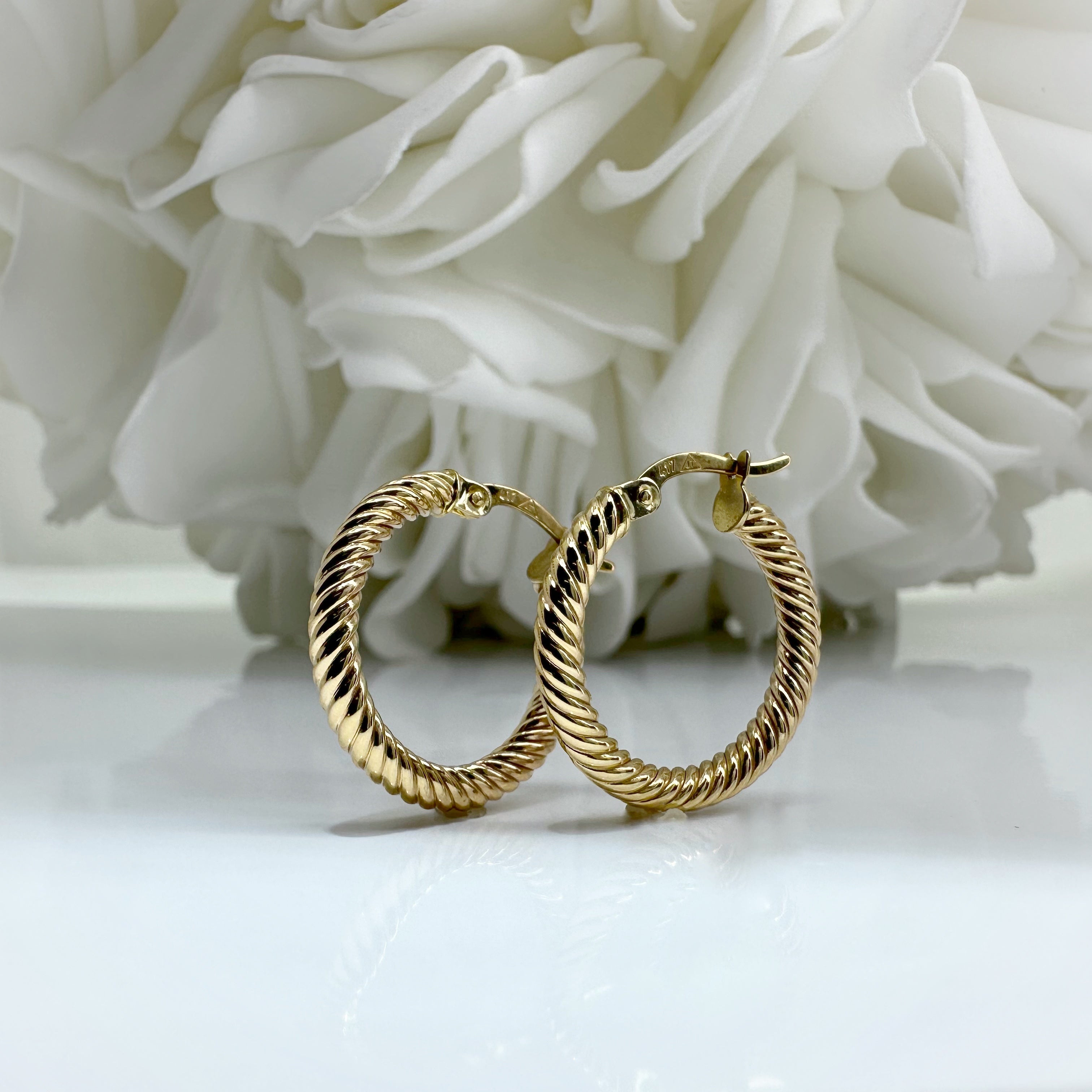 Hollow Rope Hoops | 10k Yellow Gold
