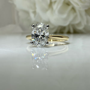 14ky/Platinum Oval Engagement Ring - 1.05 ct
