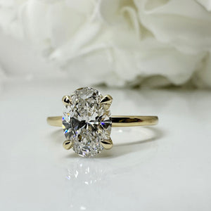 14k YG Oval Lab Grown Diamond Engagement Ring