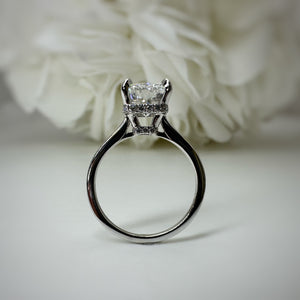 2.89 carat Elongated Radiant cut Lab Grown Diamond Engagement Ring