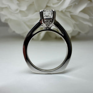 Art Deco Inspired Round Lab Grown & Natural Baguellte Diamond Ring