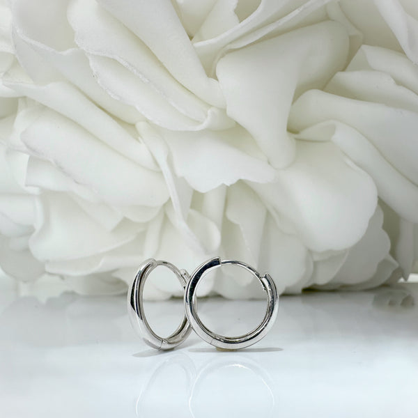 Classic Hinged Hoops | 10K White Gold