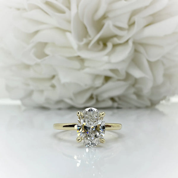 1.24 Carat Oval Lab Grown Diamond Engagement Ring | 14K Yellow Gold