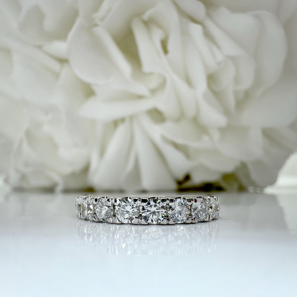 9 stone white gold band 