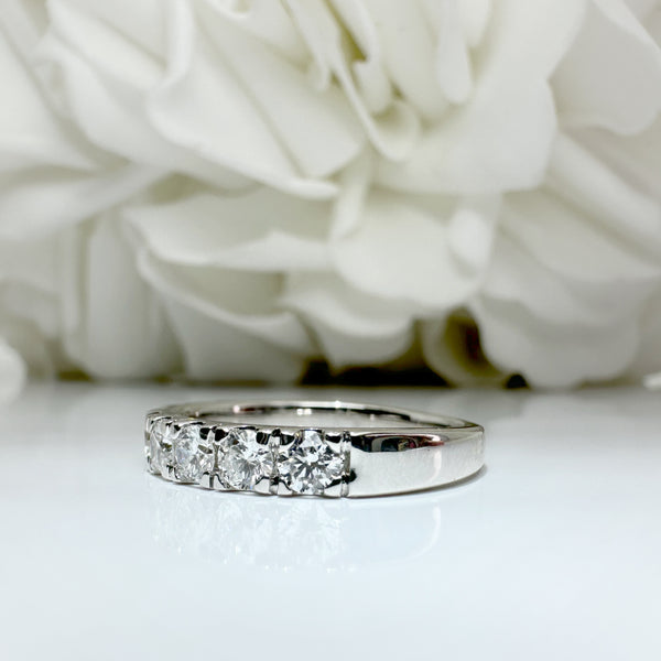 1.00 Total Carat Weight Lab Grown Diamond Anniversary Band | 10K White Gold