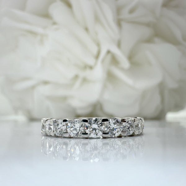 1.00 Total Carat Weight 9 Stone Lab Grown Diamond Band | 14K White Gold