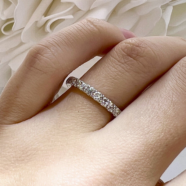 0.40 Total Carat Weight 9 Stone Lab Grown Diamond Band | 14K White Gold