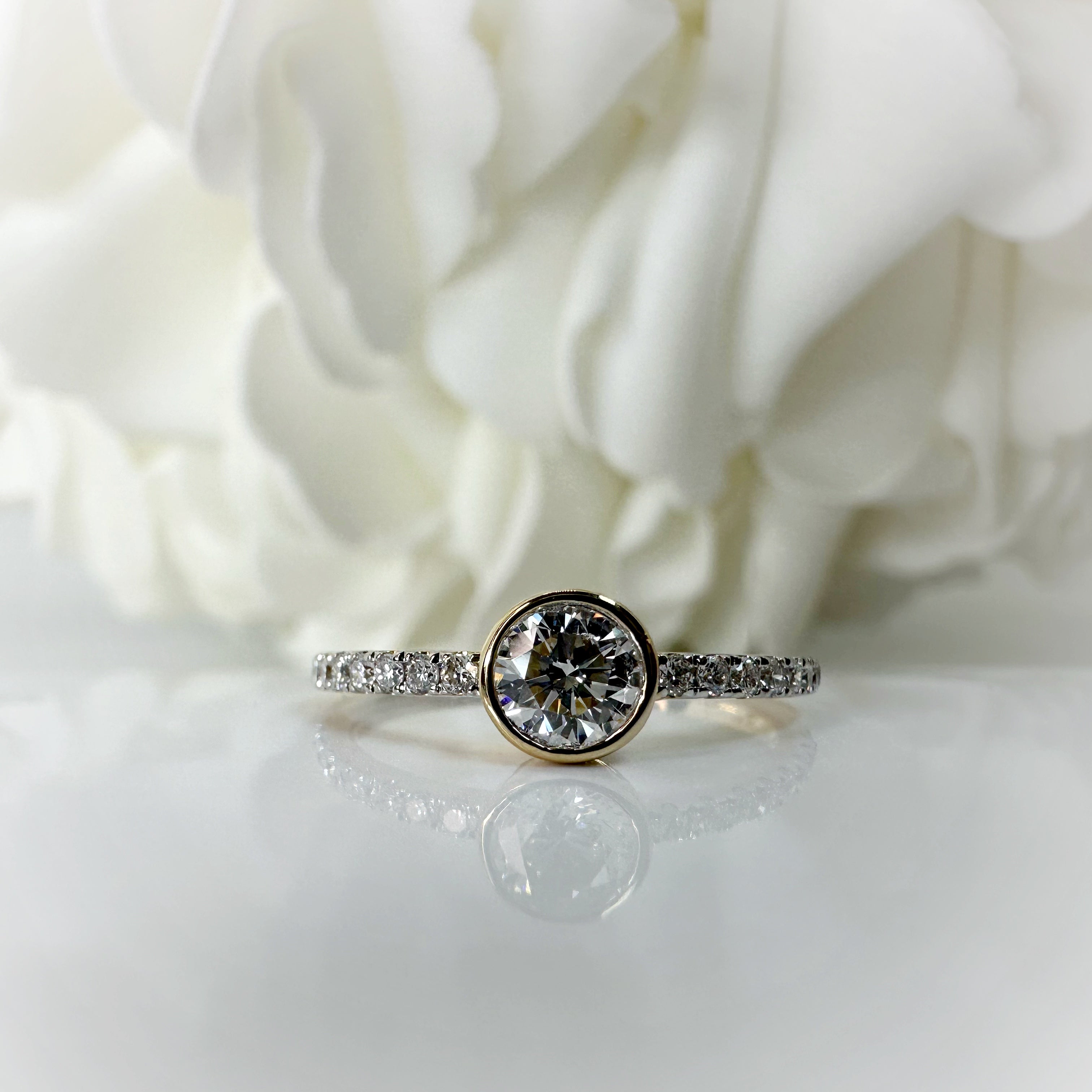 0.50 Total Carat Weight Bezel Set Round Brilliant Cut Lab Grown Diamond Anniversary Band | 10K Yellow Gold