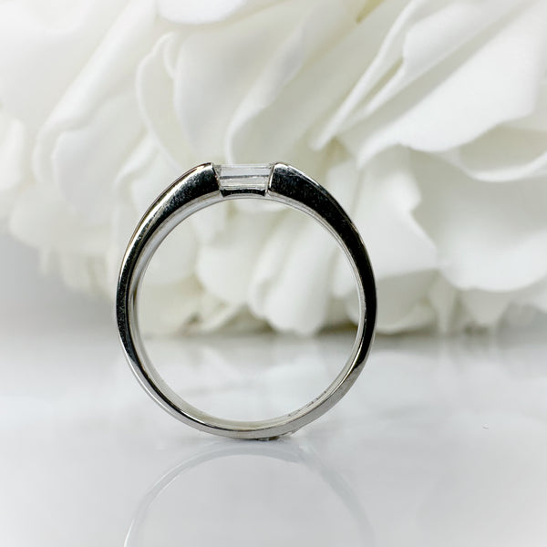 Custom 0.244 Carat Baguette Cut Lab Grown Diamond Anniversary Band | 14K White Gold