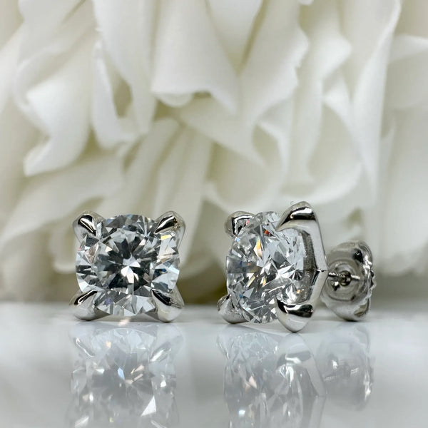 4.00 Total Carat Weight Lab Grown Diamond Studs | 14K White Gold