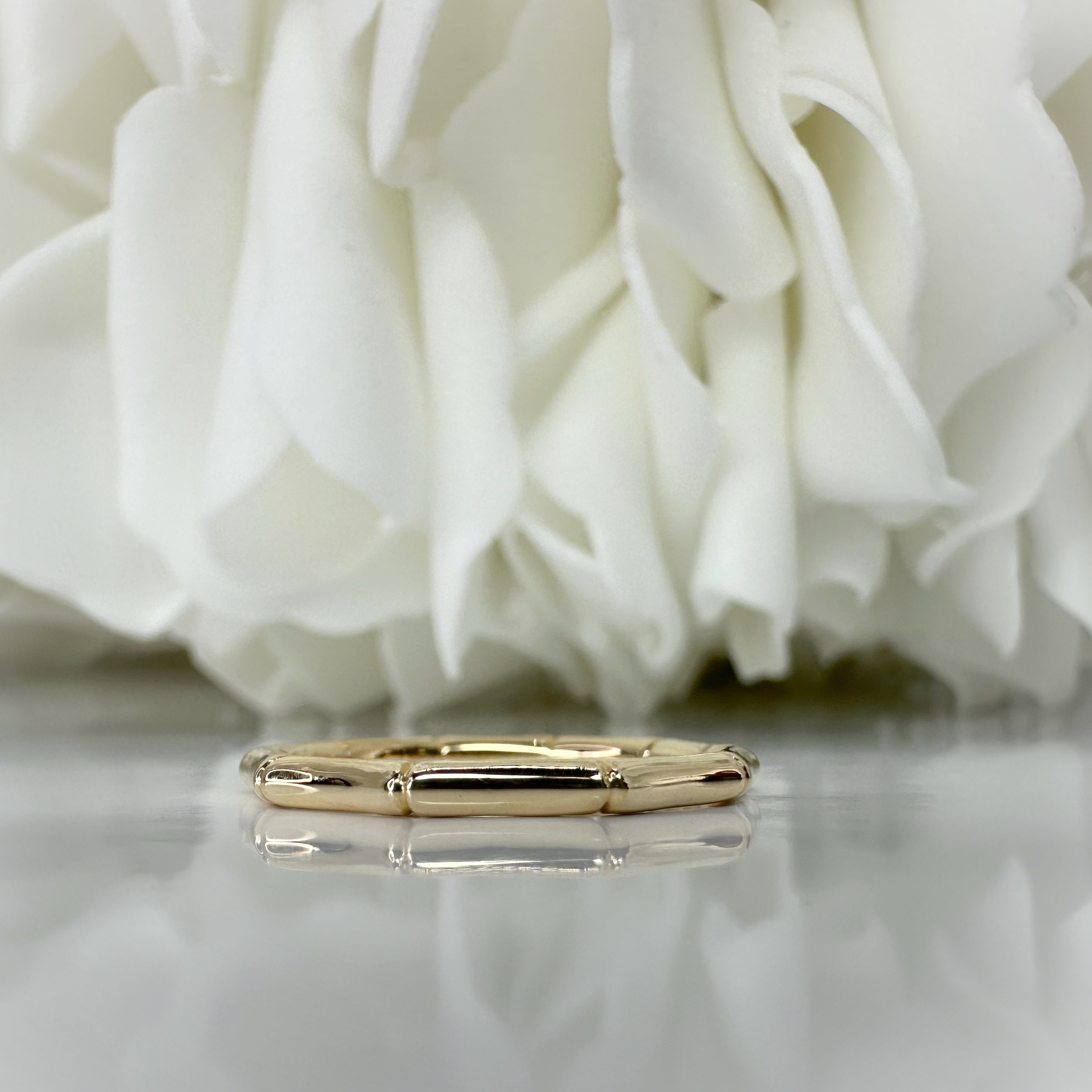 Custom Design Bamboo Style Band | 10K Yellow Gold