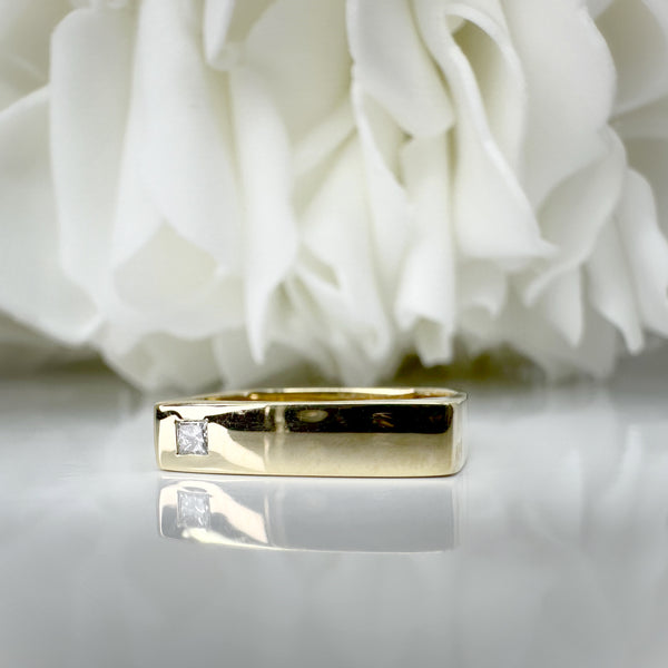 Custom Hand Made Square Band | 10K Yellow Gold