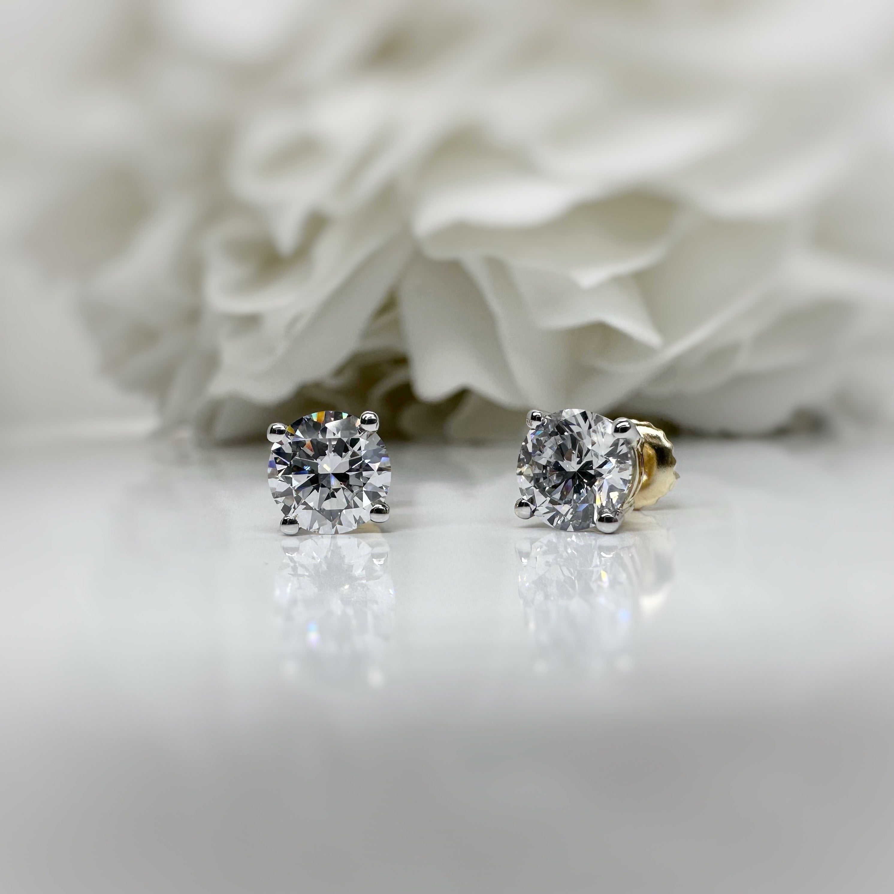 14k yellow gold lab grown diamond studs- 2.00ctw