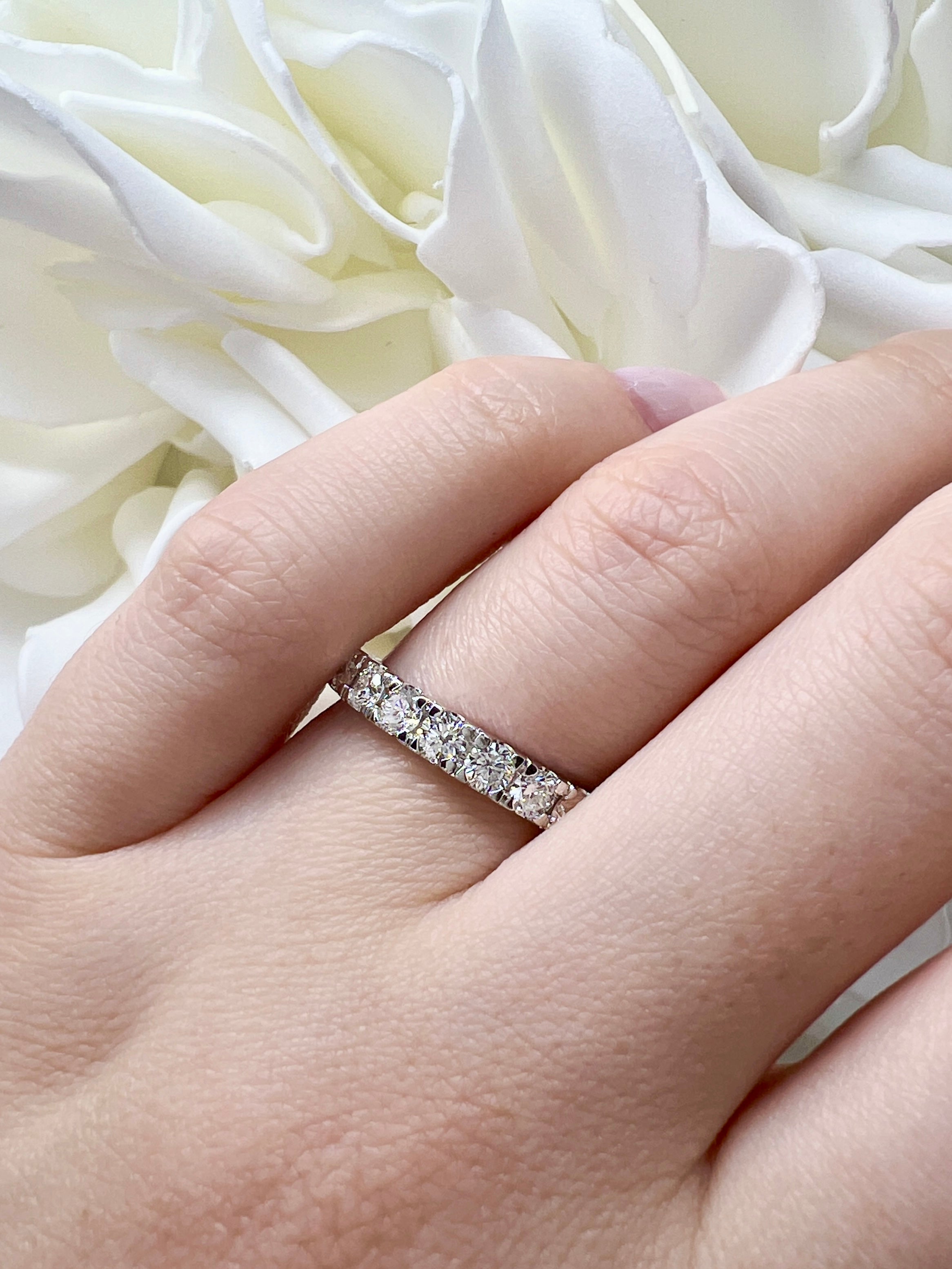 1.00 Total Carat Weight Lab Grown Diamond Anniversary Band | 10k White Gold