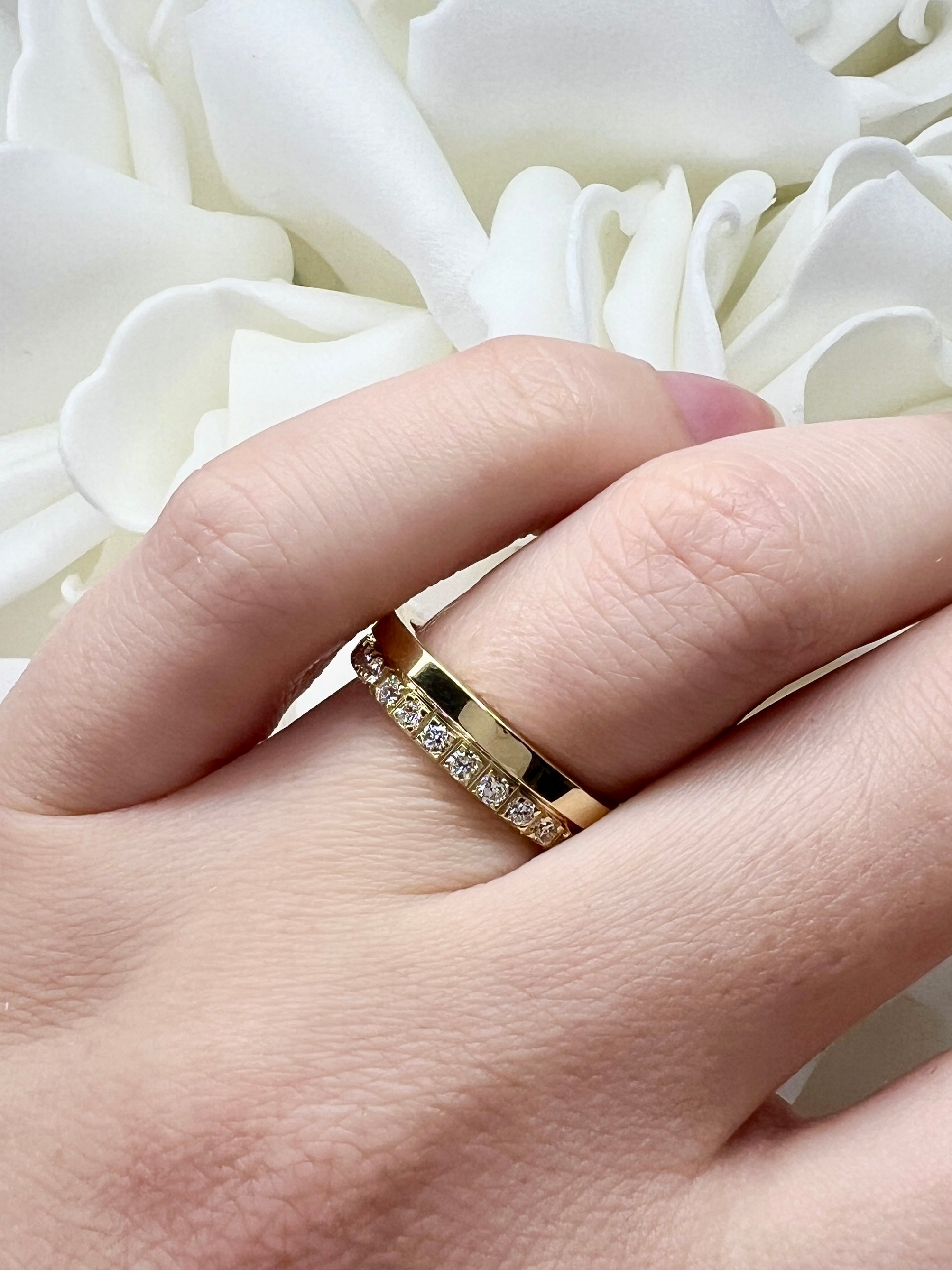 0.32 Total Carat Weight Wide Lab Grown Diamond Anniversary Band | 10k Yellow Gold