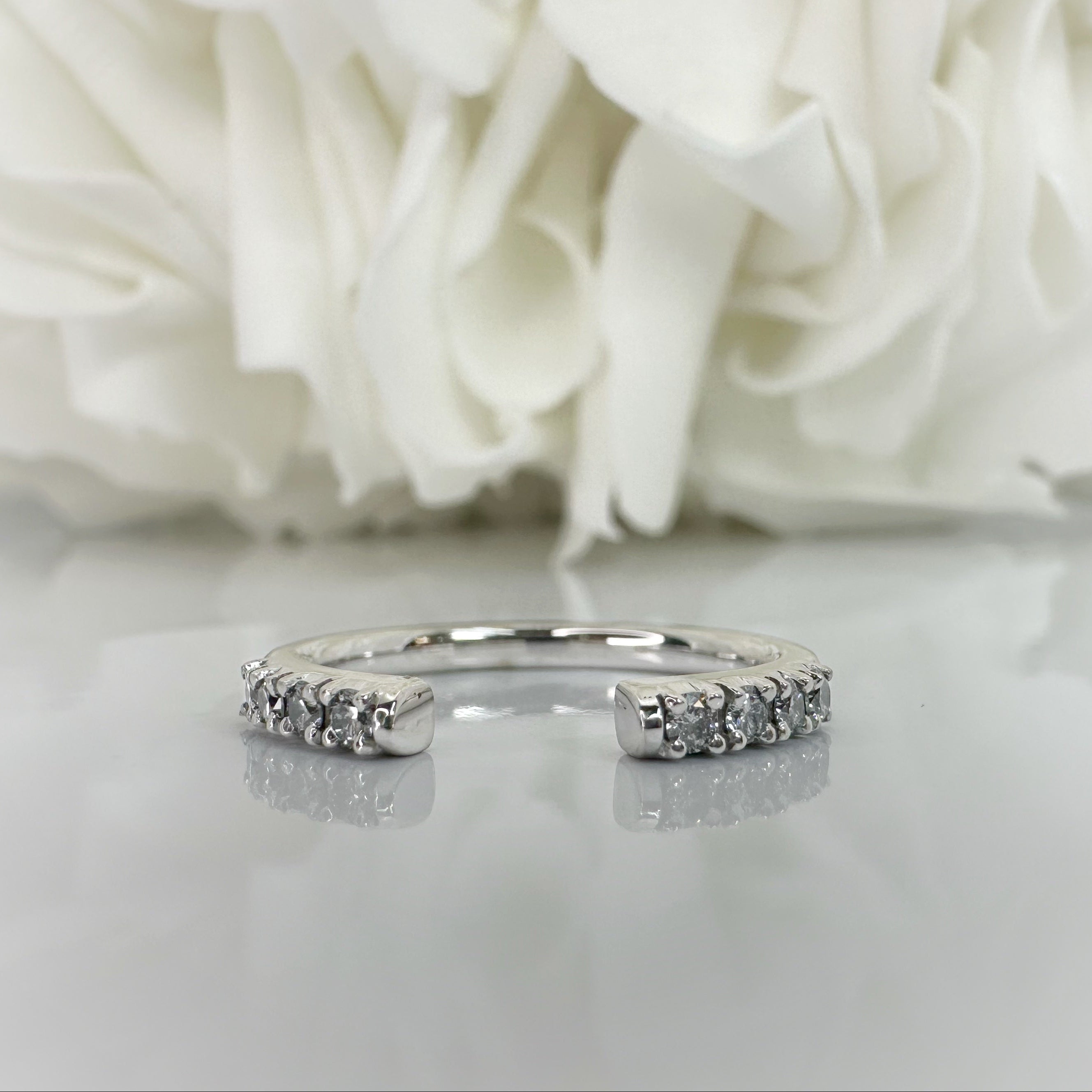 0.22 Total Carat Weight Lab Grown Diamond Open Negative Space Band | 10K White Gold