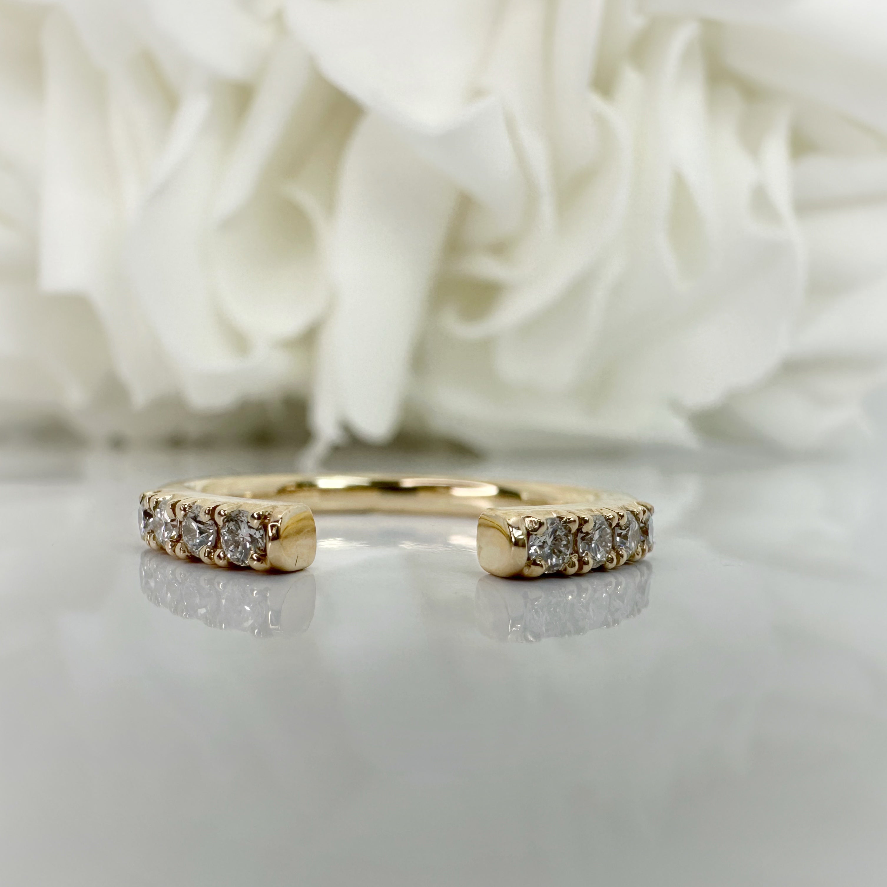 0.214 Total Carat Weight Lab Grown Diamond Open Negative Space Band | 10K Yellow Gold