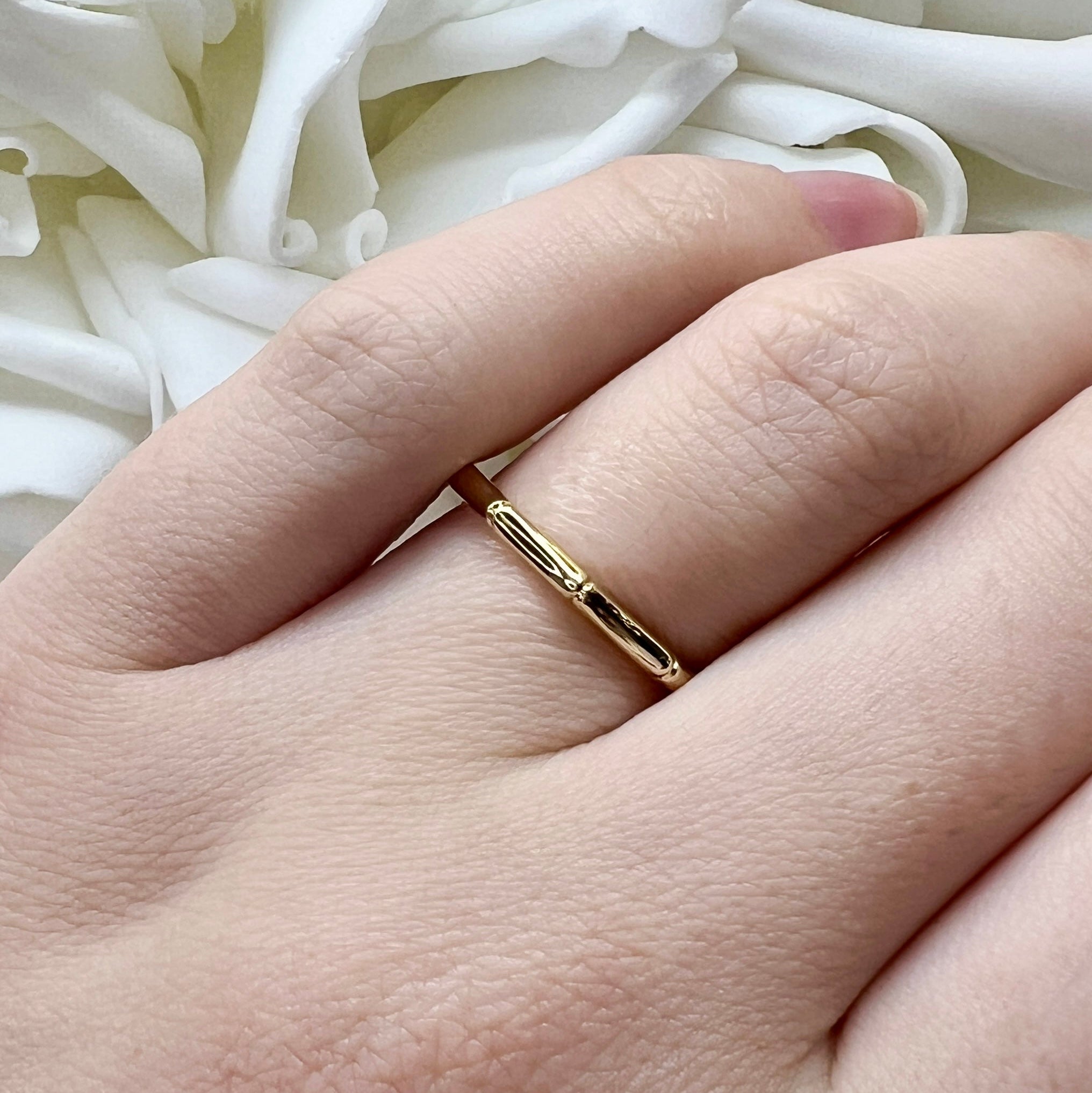 Custom Design Bamboo Style Band | 10K Yellow Gold