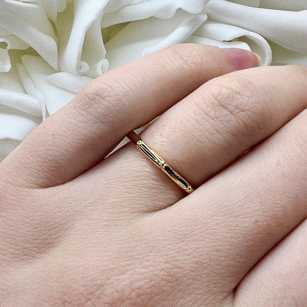Custom Design Bamboo Style Band | 10K Yellow Gold