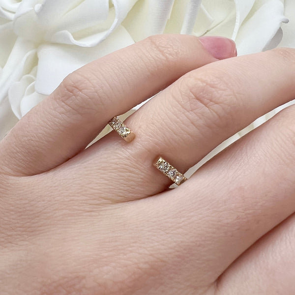 0.214 Total Carat Weight Lab Grown Diamond Open Negative Space Band | 10K Yellow Gold