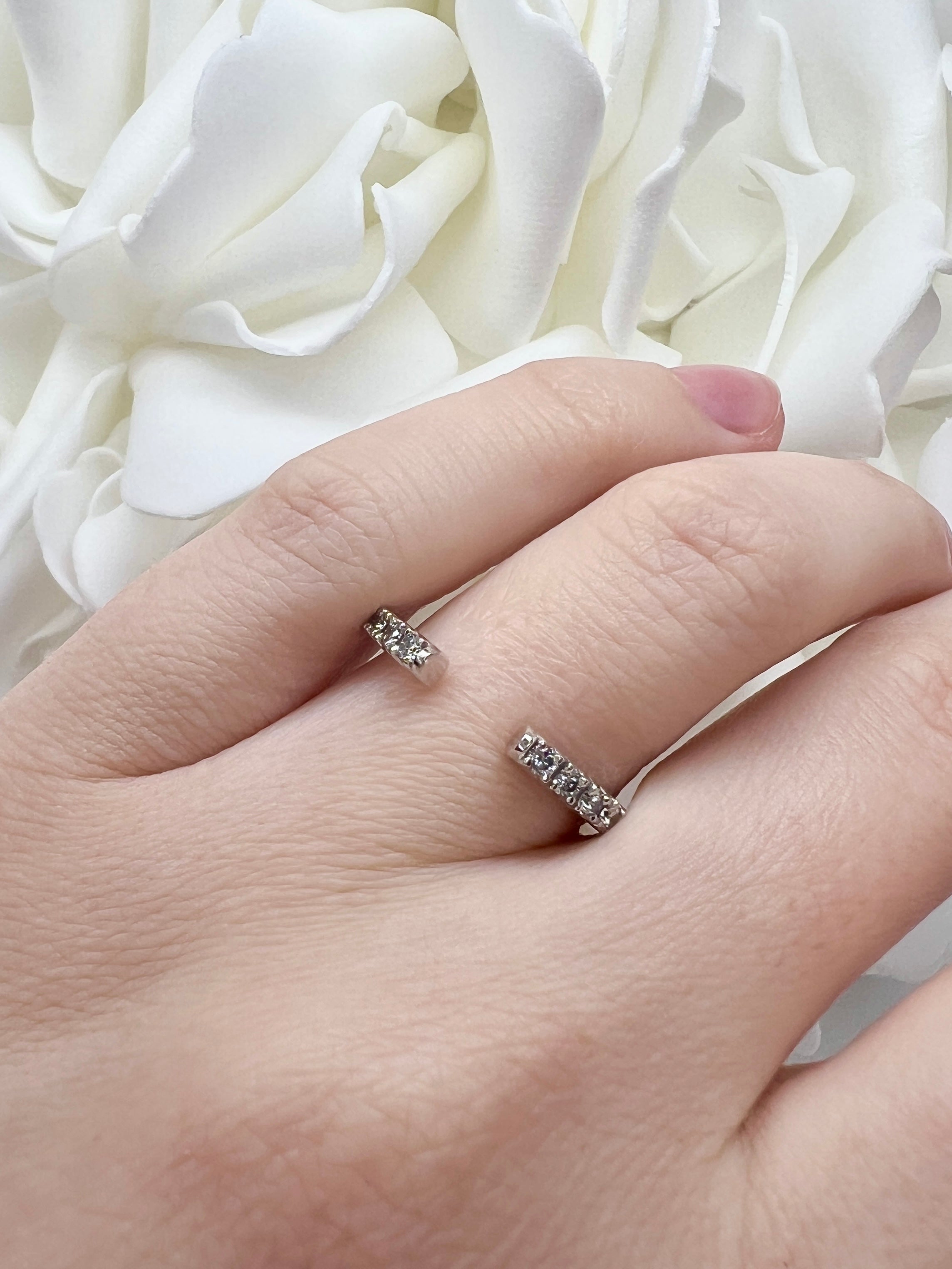 0.22 Total Carat Weight Lab Grown Diamond Open Negative Space Band | 10K White Gold