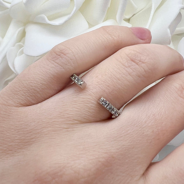 0.22 Total Carat Weight Lab Grown Diamond Open Negative Space Band | 10K White Gold