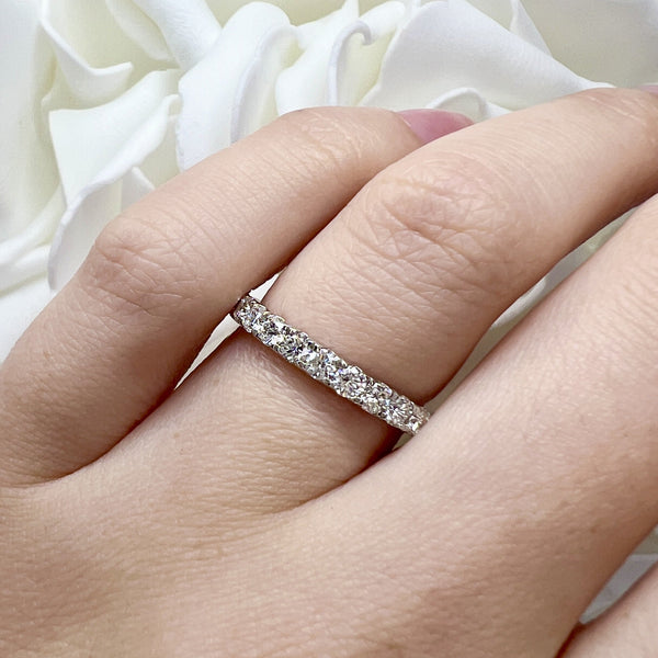 0.75 Total Carat Weight Lab Grown Diamond Band | 10K White Gold
