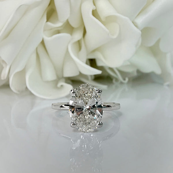 2.00 Carat Lab Grown Diamond Oval Solitaire Engagement Ring | 14K White Gold