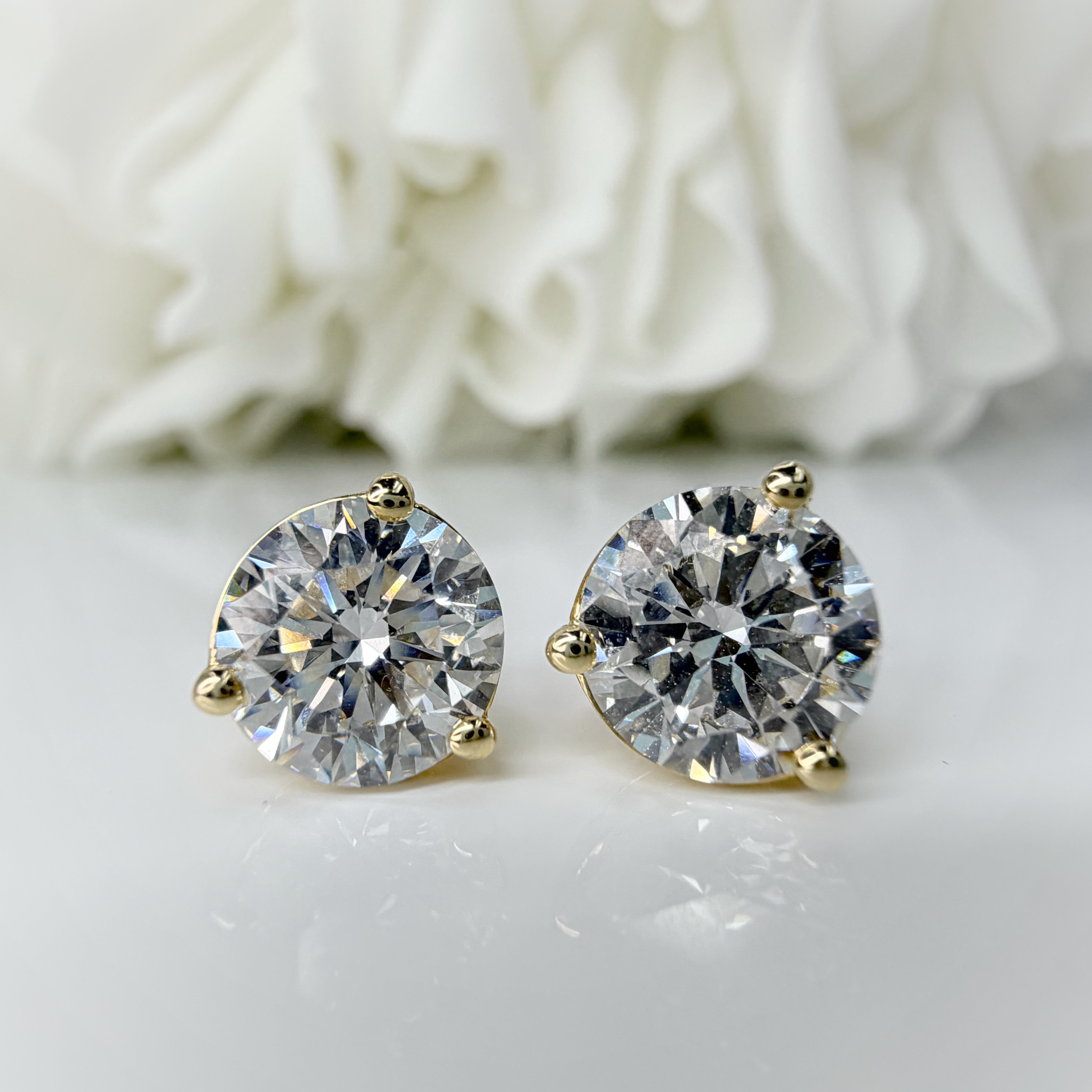 3.00 Total Carat Weight Lab Grown Diamond Studs | 10K Yellow Gold
