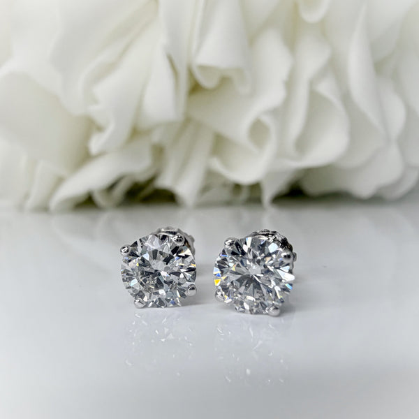1.25 Total Carat Weight Lab Grown Diamond Stud Earrings | 14K White Gold