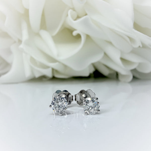 0.50 Total Carat Weight Lab Grown Diamond Studs | 14K White Gold