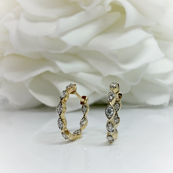 0.25 Total Carat Weight Lab Grown Diamond Huggie Hoops | 10K Yellow Gold