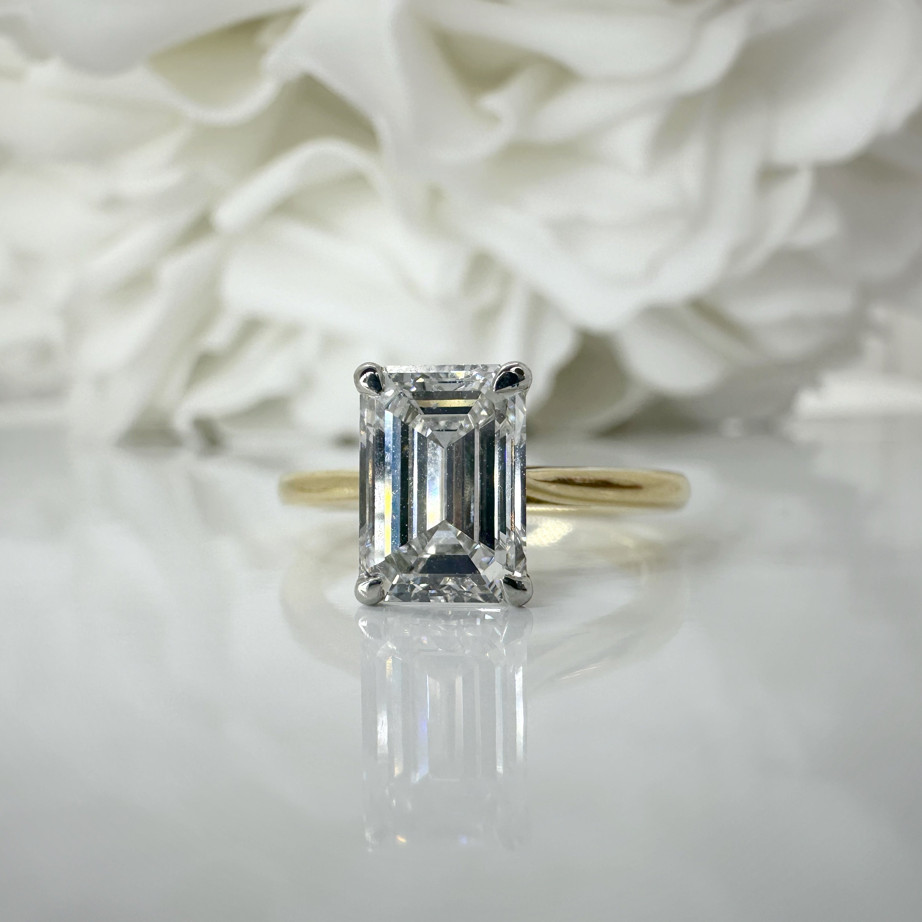 Carat Lab Grown Emerald Cut Diamond Engagement Ring 14k